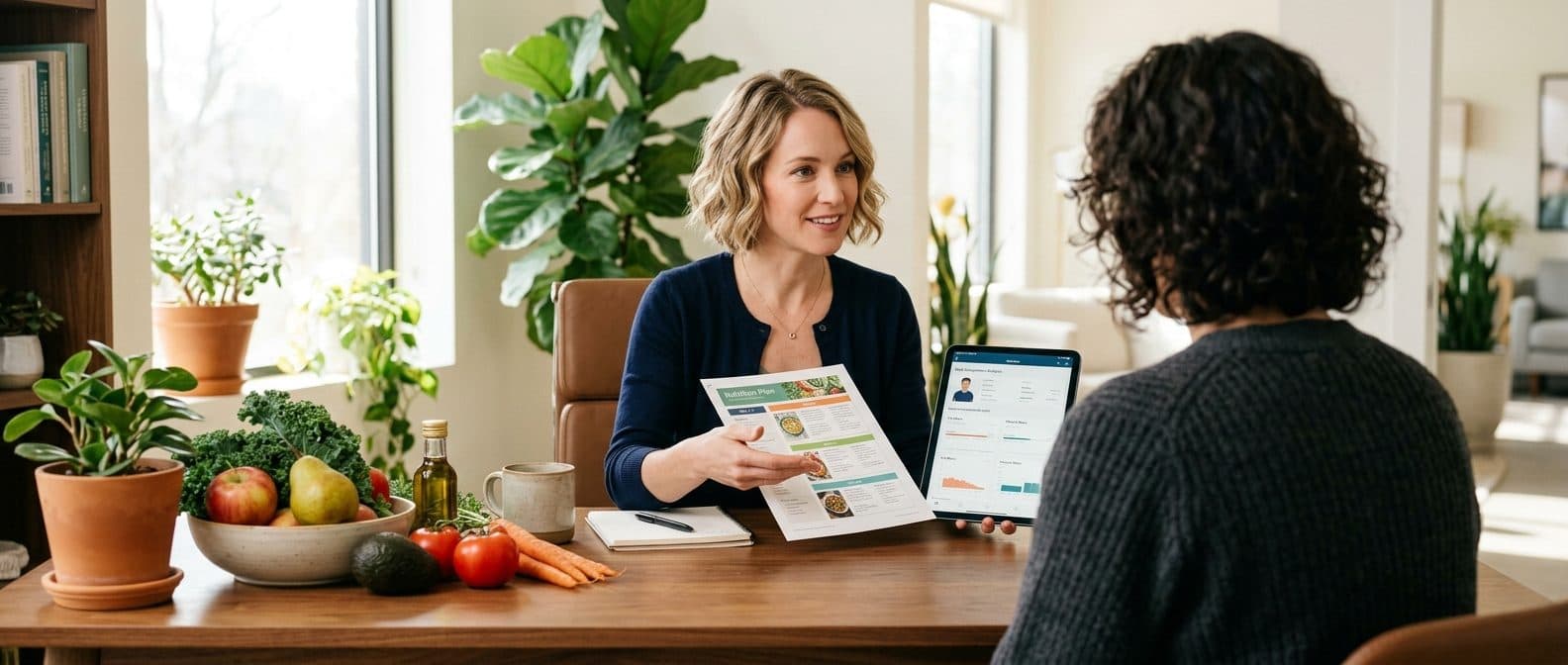Nutrition consultation in a medical weight loss and functional medicine clinic